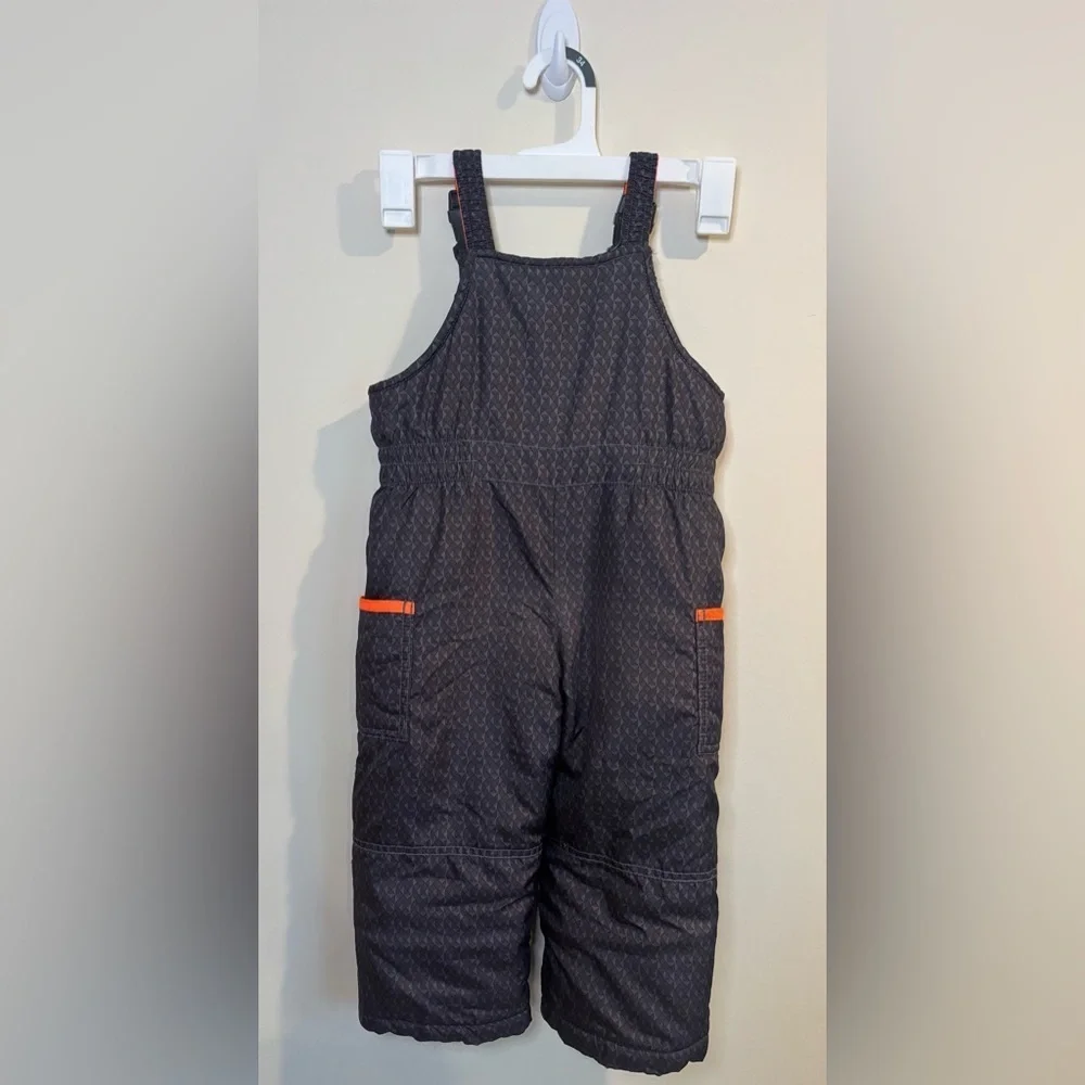 Carter's Gray and Orange Kids Overalls Size 3T Toddler Snow Pants Unisex
